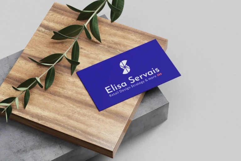 mock up of elisa servais' business card