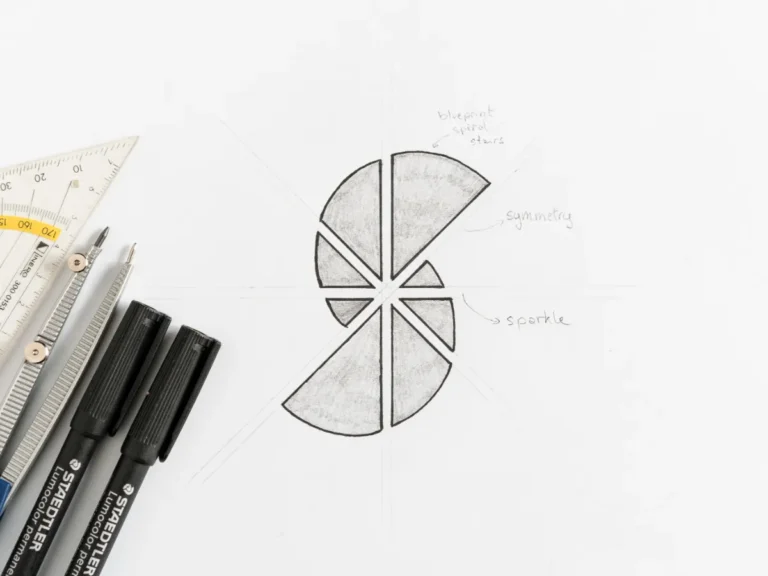 hand-drawn sketch of Elisa Servais logo symbol