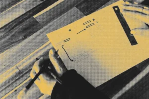Hand-drawn sketching of website
